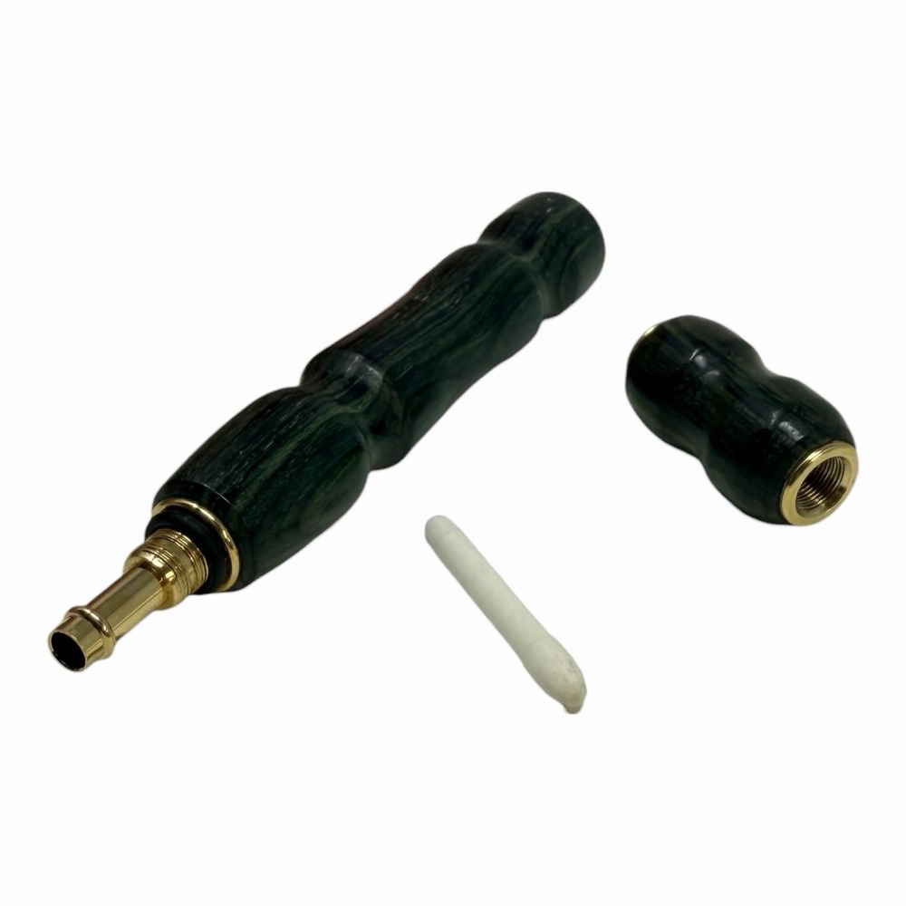 Perfume Applicator Wood Gold Trim Pen Pencil Refillable Essential Oil Cologne